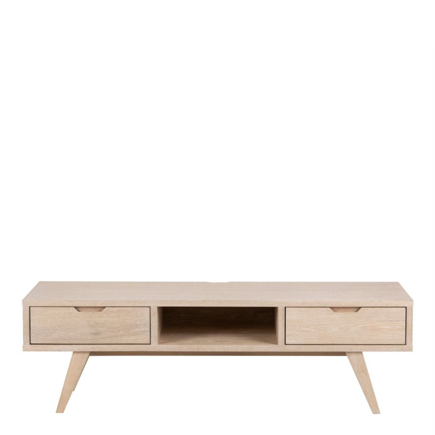 ALine TV Unit with 2 Drawers in White Oak
