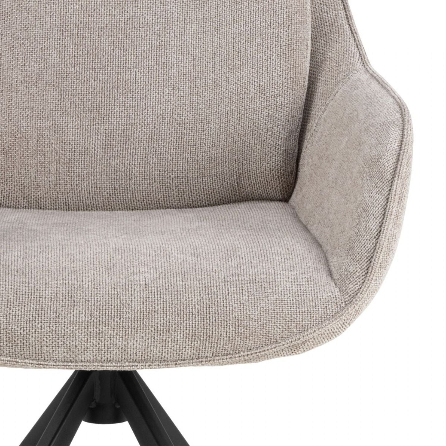 Angus Dining Table in Black includes 4 Carrie Swivel Dining Chair in Sand