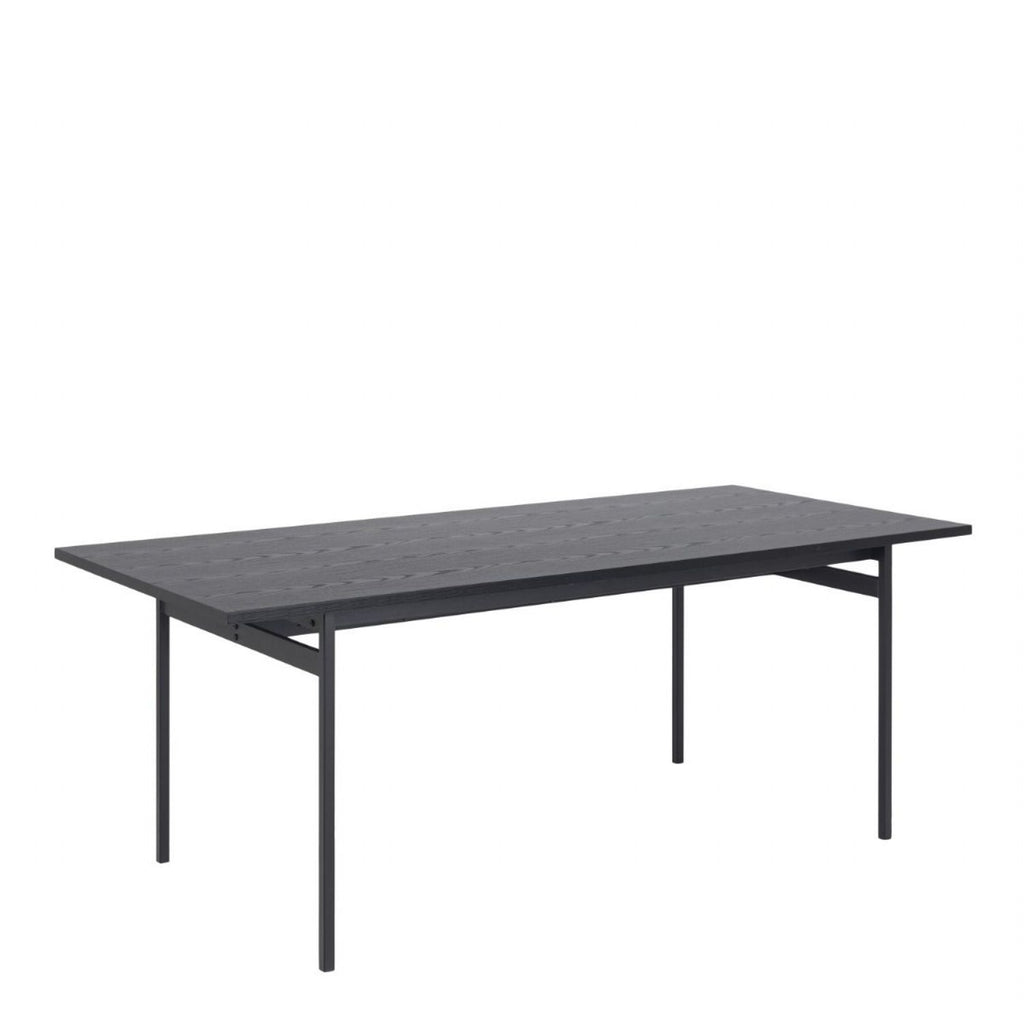 Angus Dining Table in Black includes 4 Carrie Swivel Dining Chair in Sand