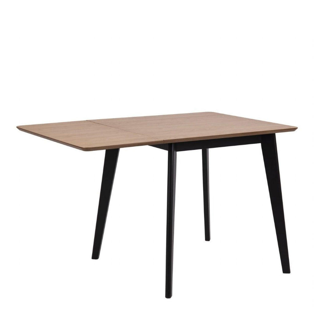 Roxby Extending Dining Table 80120cm in Oak & Black includes 2 Roxby Dining Chairs in Black and Oak