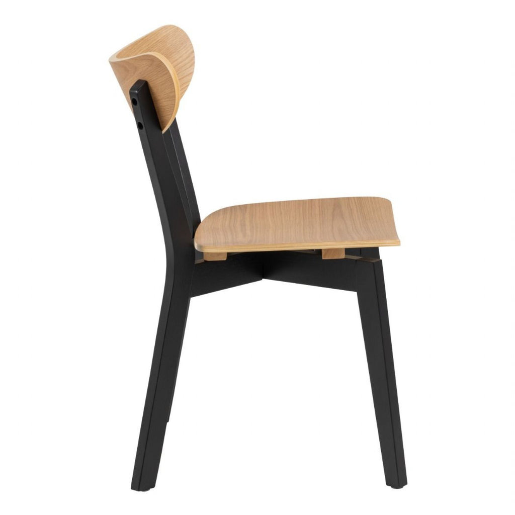 Roxby Extending Dining Table 80120cm in Oak & Black includes 2 Roxby Dining Chairs in Black and Oak