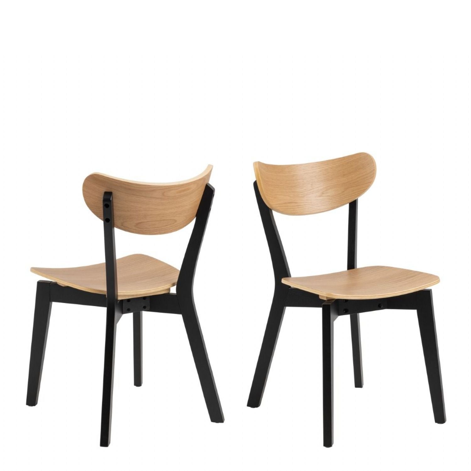 Roxby Extending Dining Table 80120cm in Oak & Black Includes 4 Roxby Dining Chairs in Black and Oak