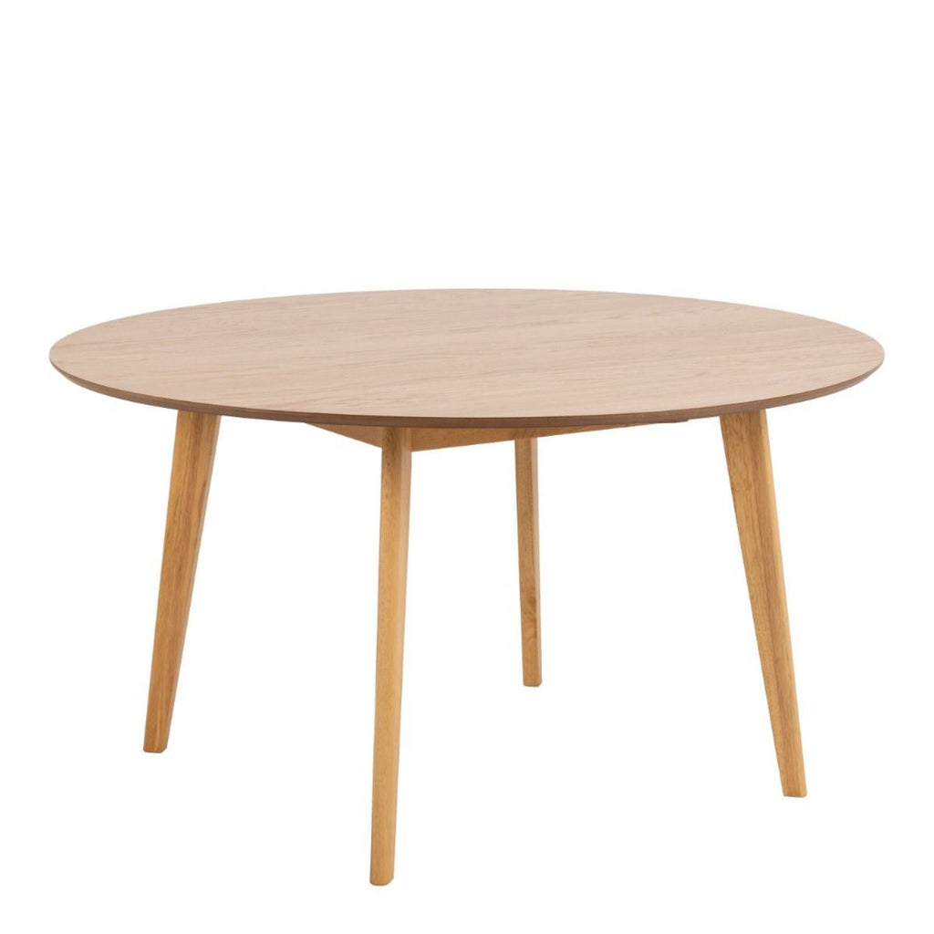 Roxby Round Dining Table in Oak 140x76cm includes 4 Roxby Dining Chairs in Oak