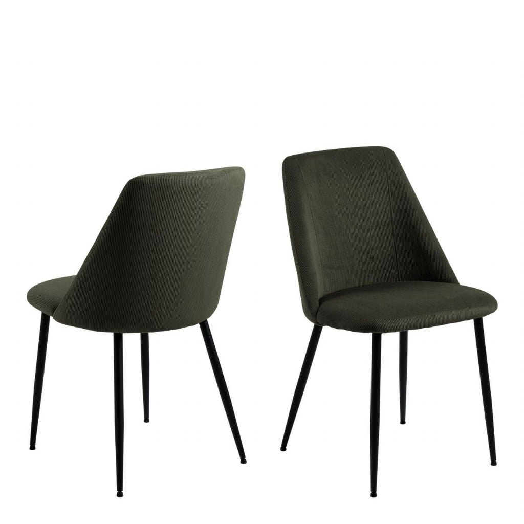 Ines Dining Chair in Olive Green Set of 4
