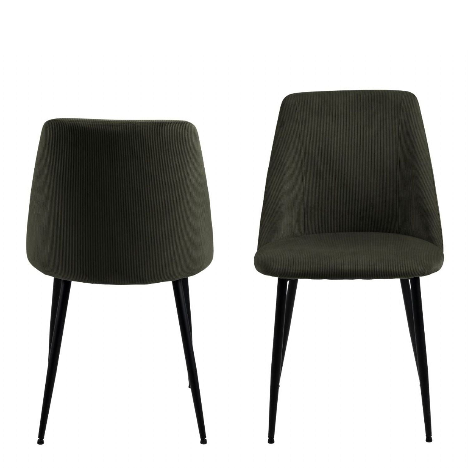 Ines Dining Chair in Olive Green Set of 4