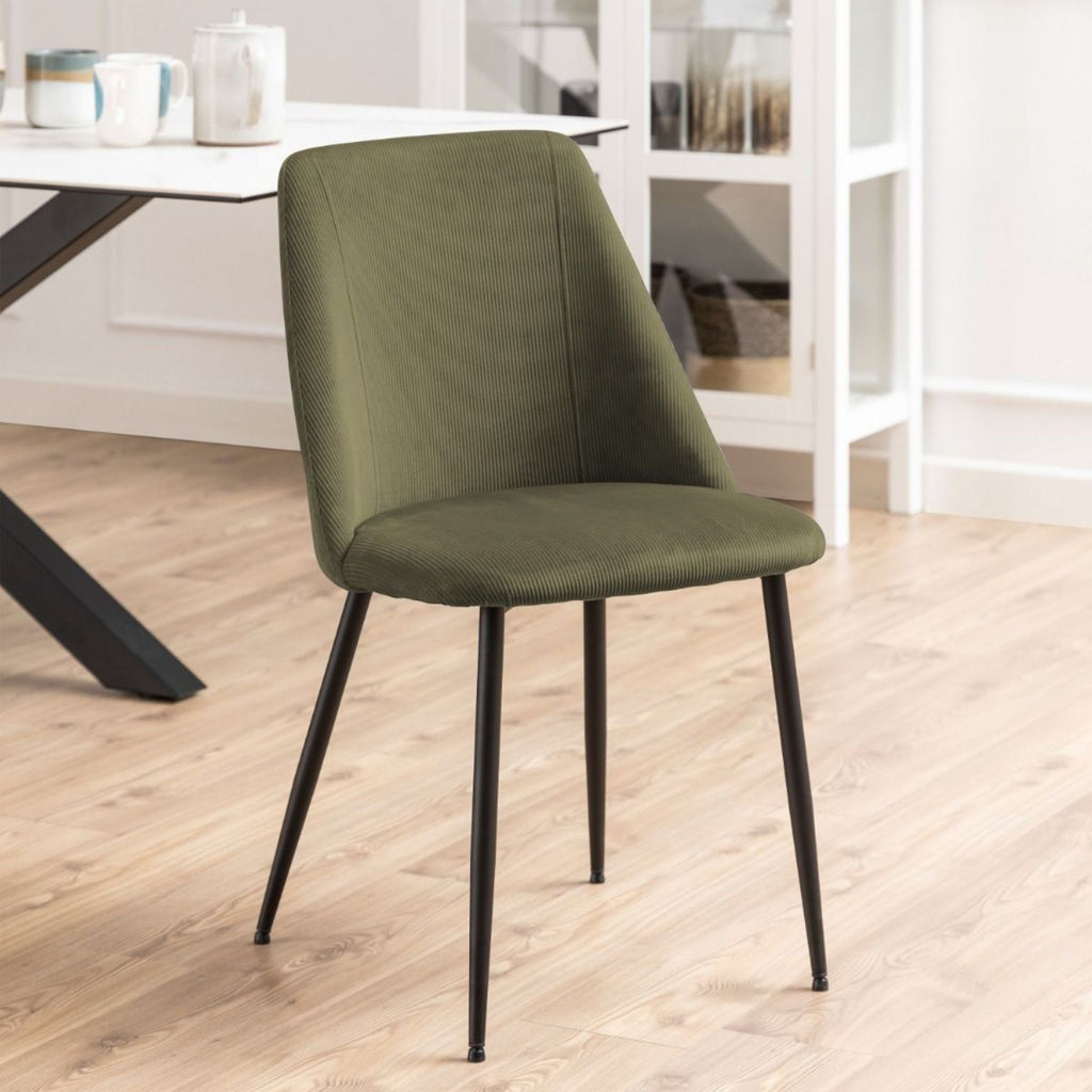Ines Dining Chair in Olive Green Set of 4