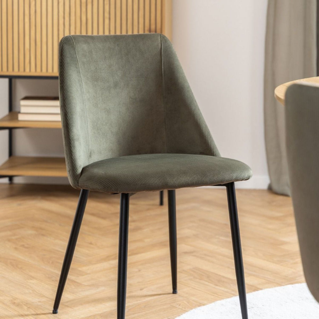 Ines Dining Chair in Olive Green Set of 4