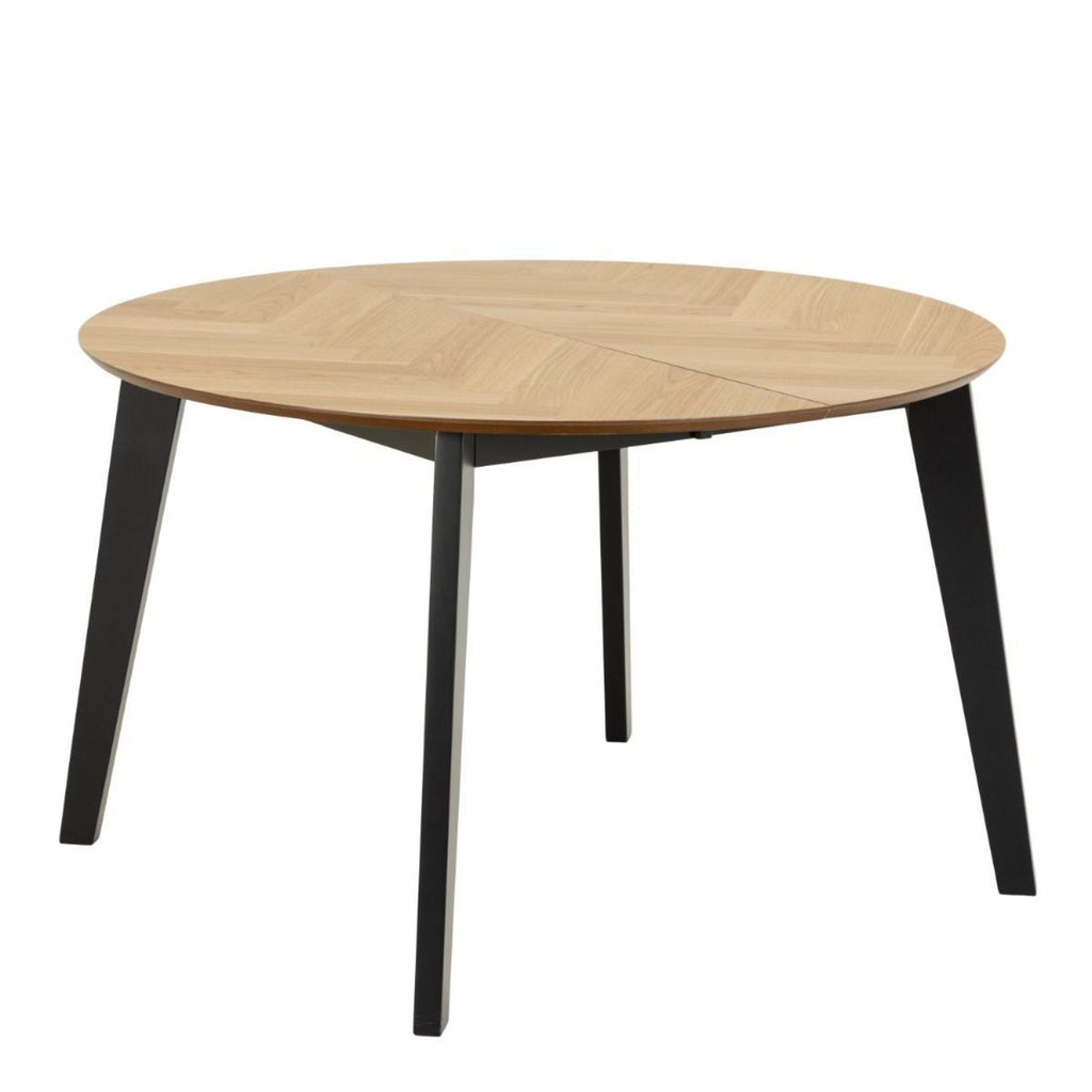 Georgetown Round Dining Table in Oak and Black