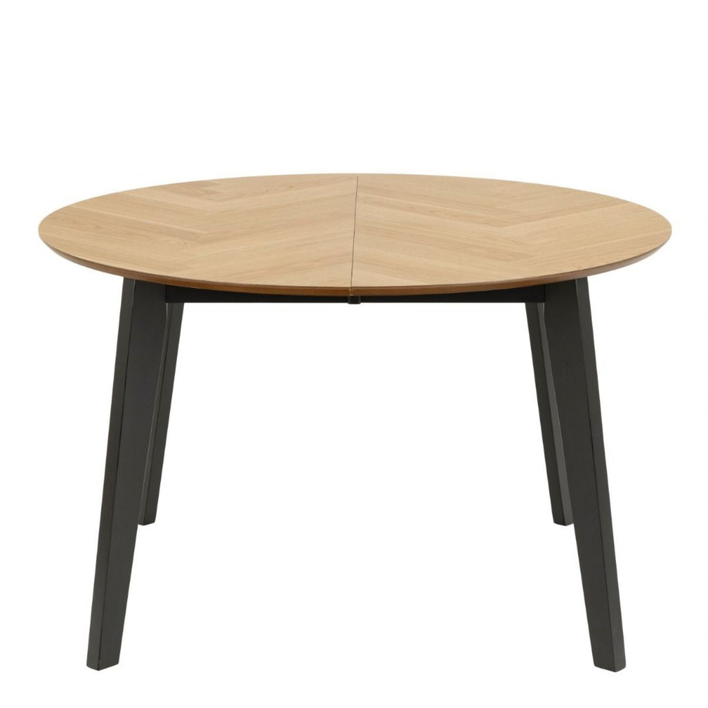 Georgetown Round Dining Table in Oak and Black