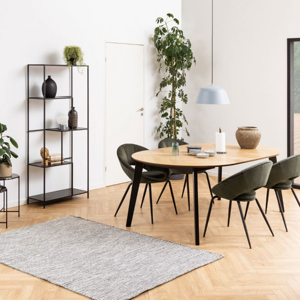 Georgetown Round Dining Table in Oak and Black