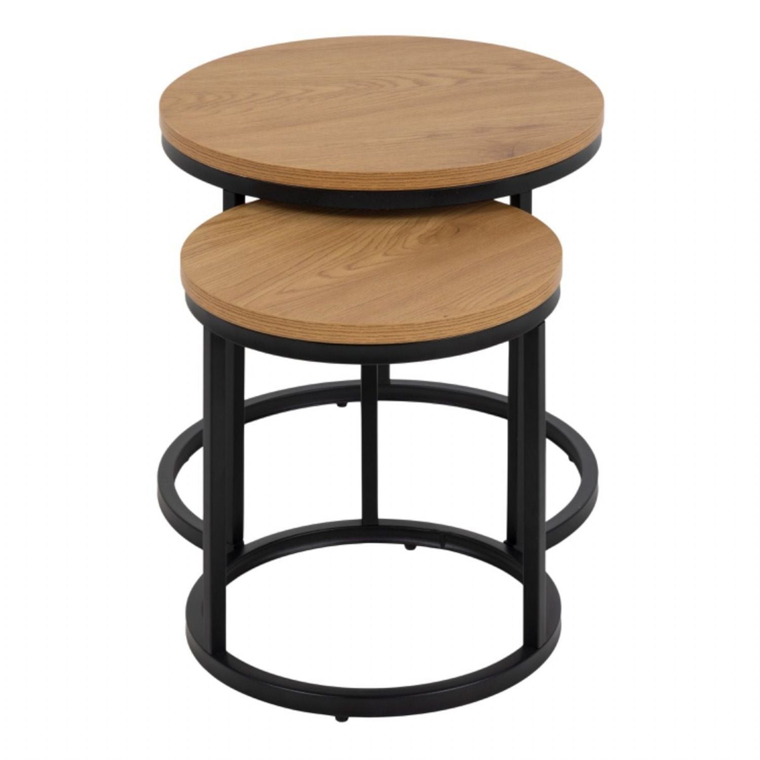 Spiro Round Nest of Tables in Oak