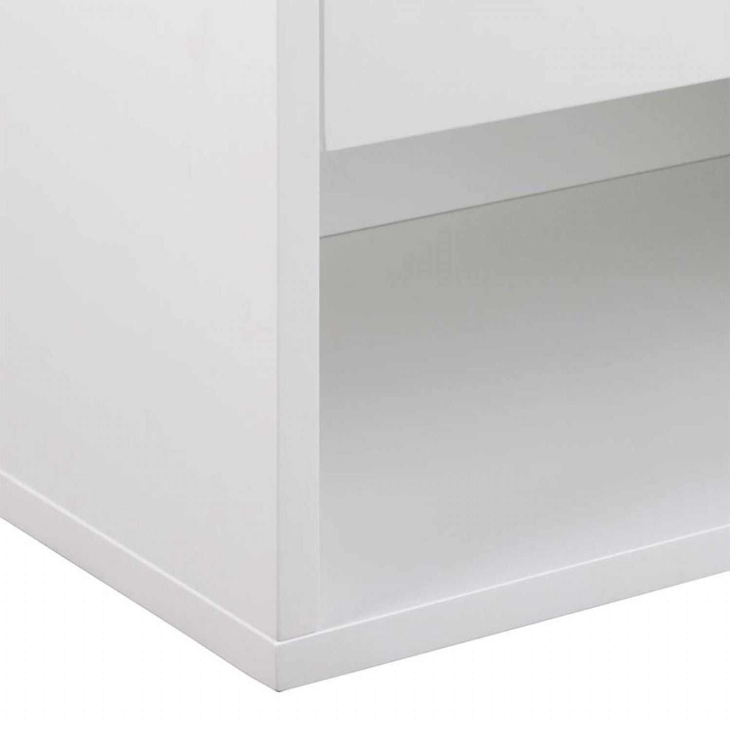 Cholet Square Bedside Table with 1 Drawer in White