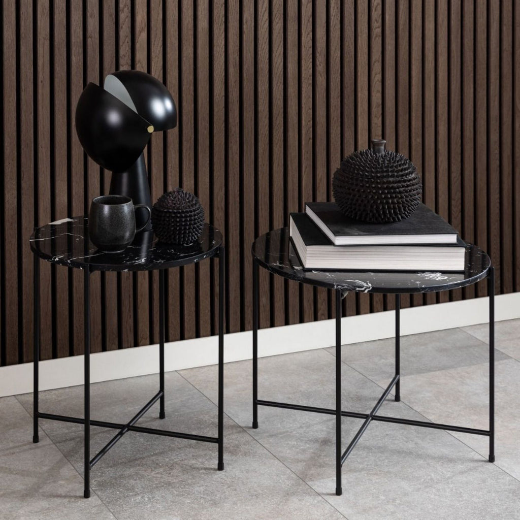 Avila Side Table with Black Marble Effect