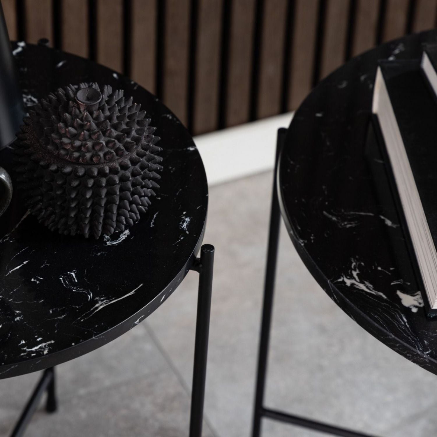 Avila Side Table with Black Marble Effect