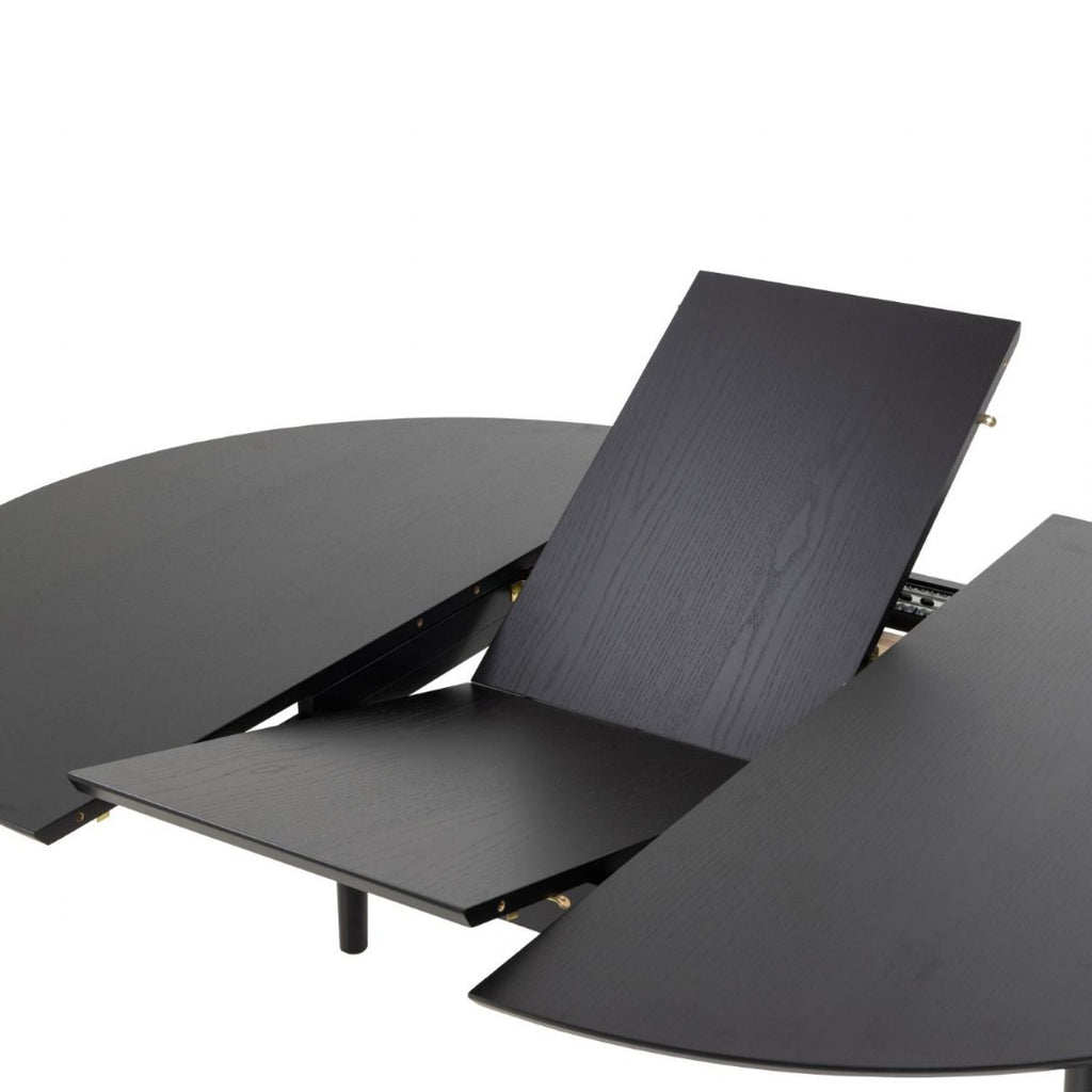 Montreux Round Extending Dining Table in Black 115154 cm includes 4 Cassandra Dining Chair includes Armrest in Black