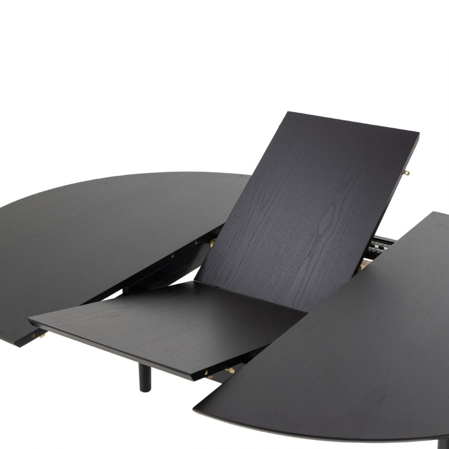 Montreux Round Extending Dining Table in Black 115154 cm includes 6 Cassandra Dining Chair includes Armrest in Black