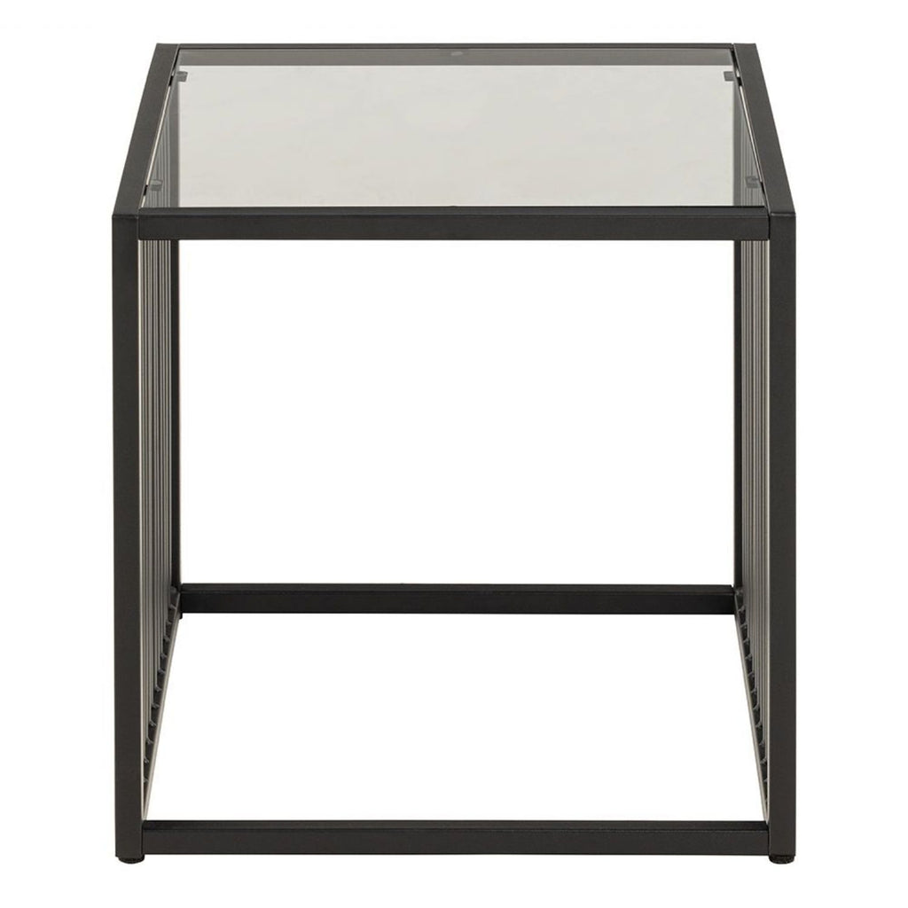 Strington Side Table in Black with Glass Top