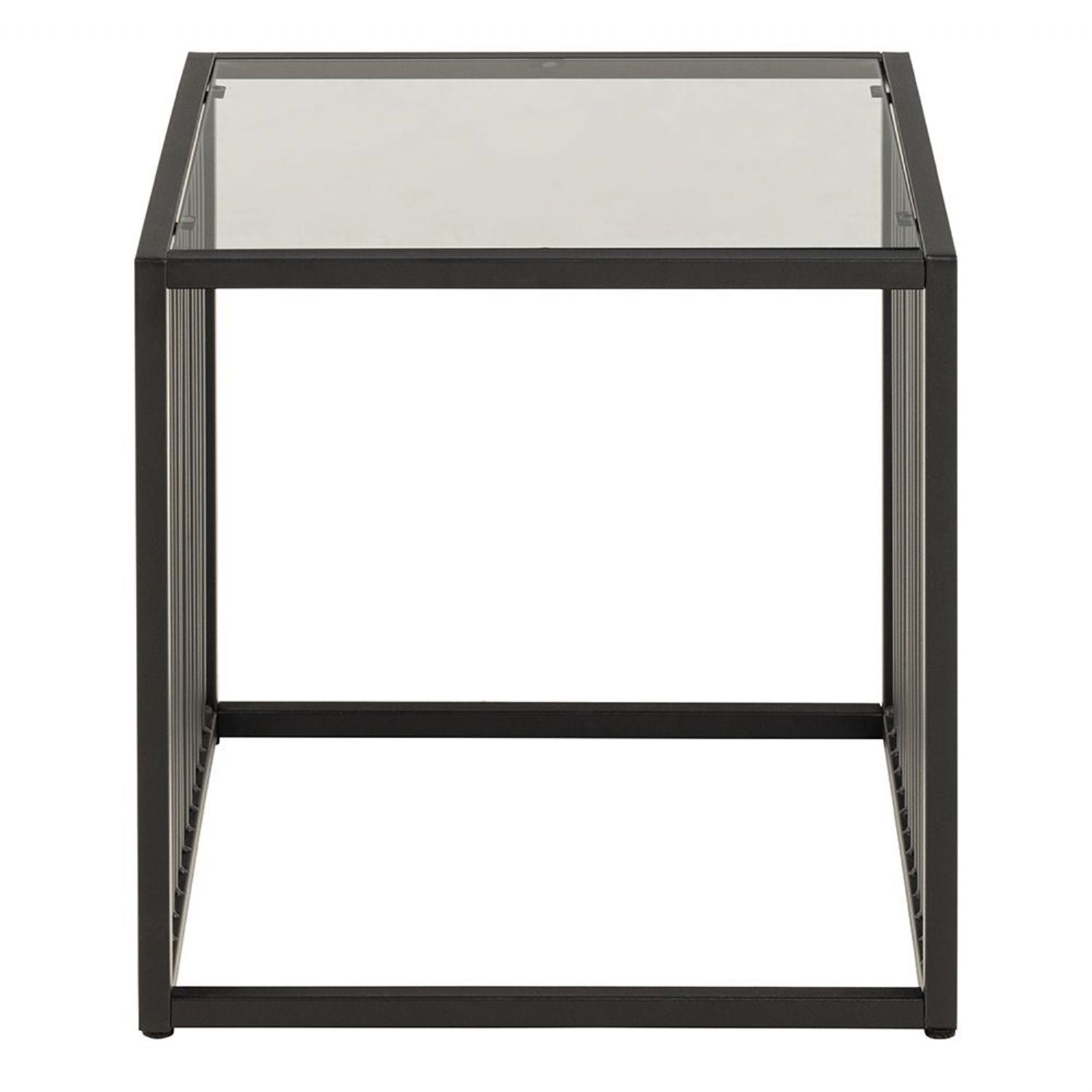 Strington Side Table in Black with Glass Top