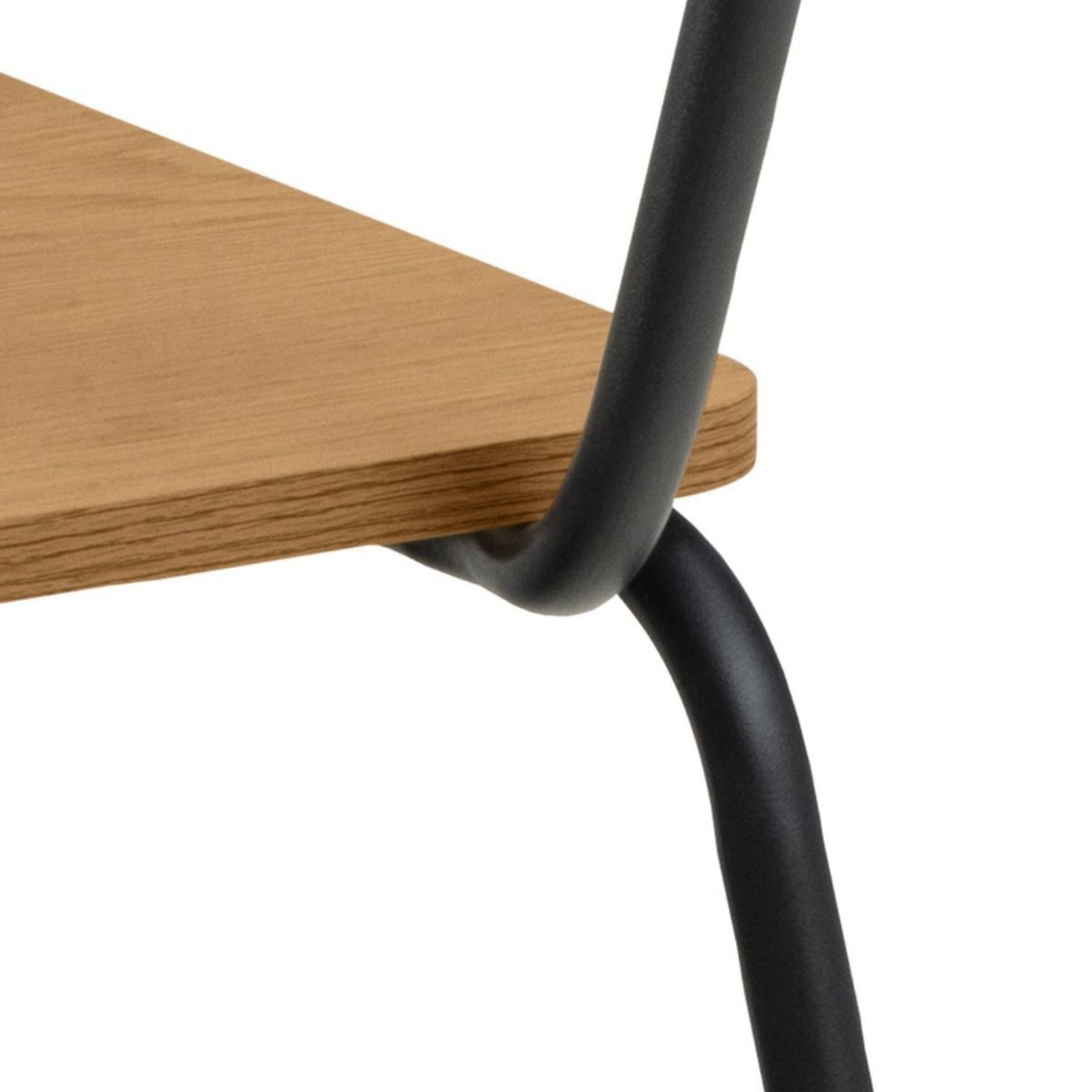Peru Dining Table in Black and Oak includes 4 Peru Dining Chair in Steel and Oak