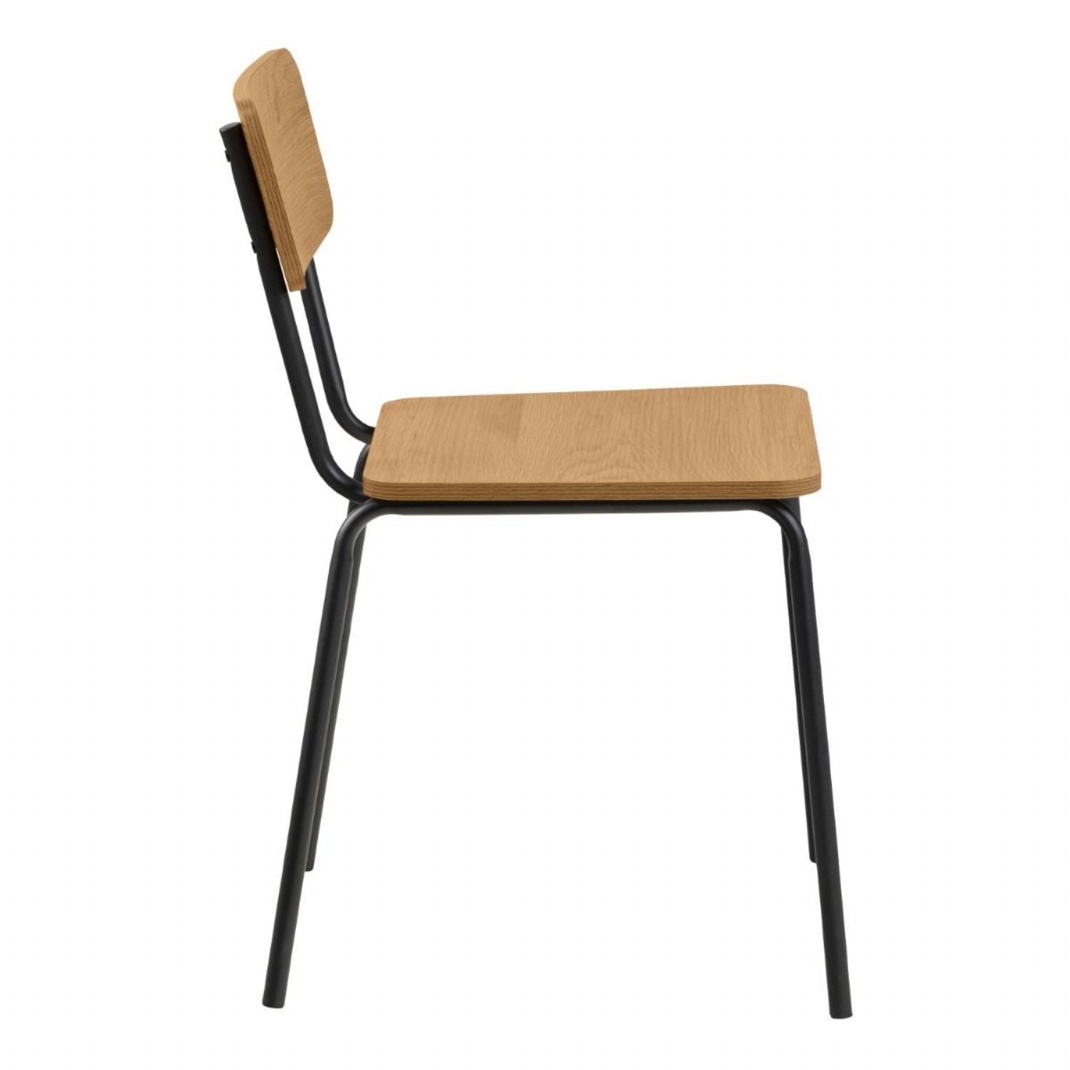 Peru Dining Table in Black and Oak includes 4 Peru Dining Chair in Steel and Oak