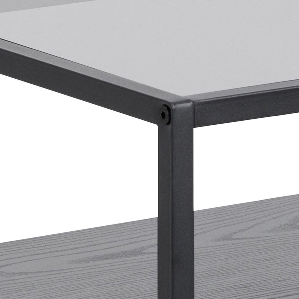 Randolf Bedside Table in Black with Smoked Glass