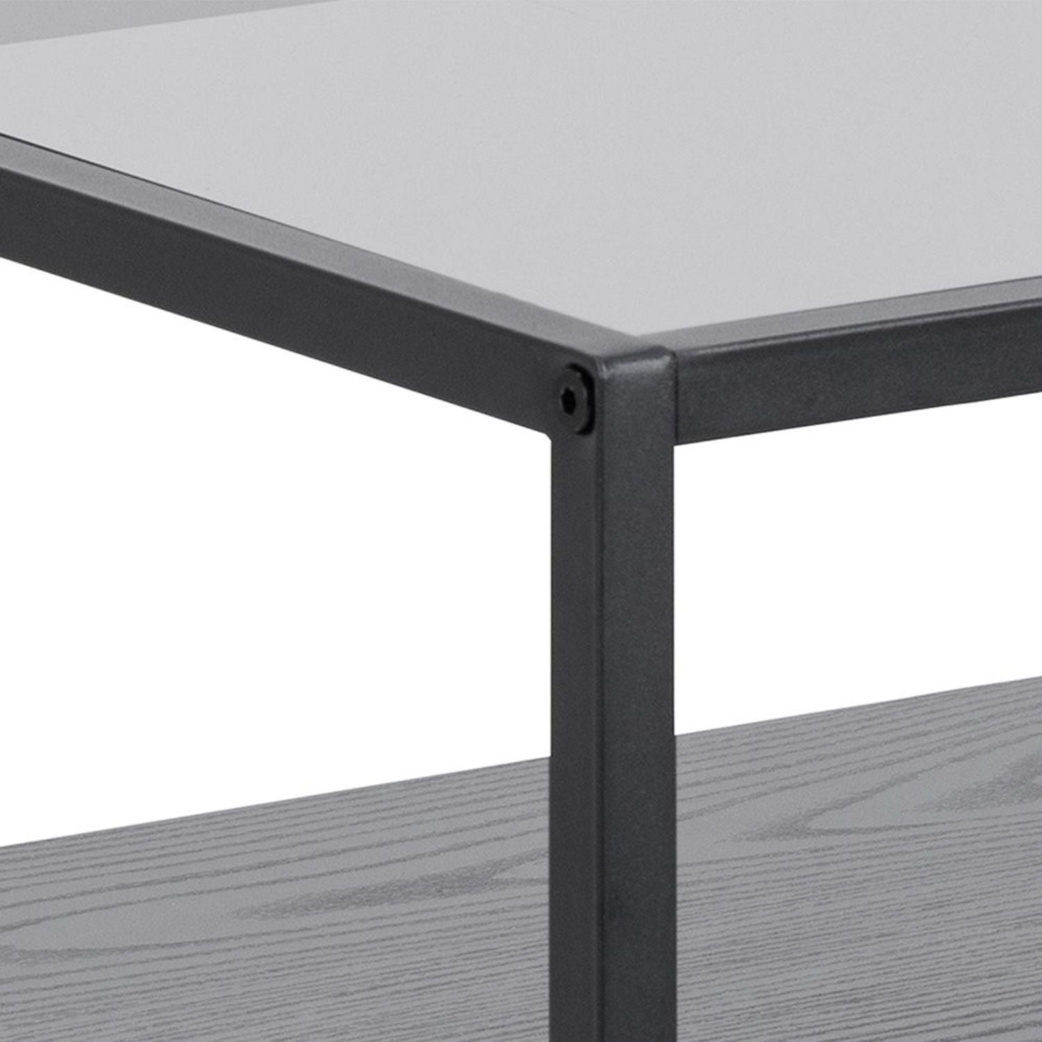 Randolf Bedside Table in Black with Smoked Glass