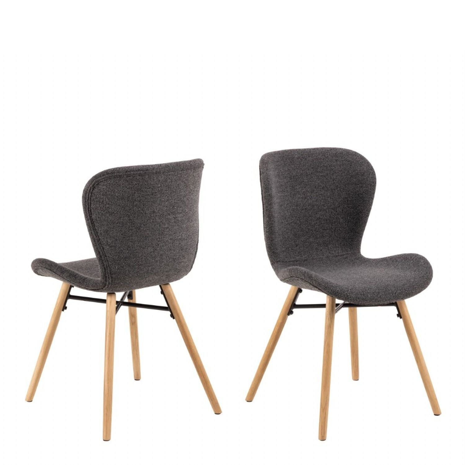 Townsville Round Dining Table in White and Oak 100x75cm includes 4 Batilda Fabric Dining Chairs in Grey and Oak