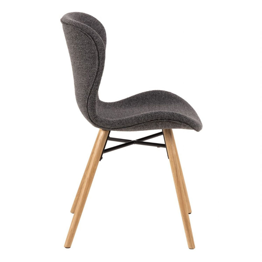 Townsville Round Dining Table in White and Oak 100x75cm includes 4 Batilda Fabric Dining Chairs in Grey and Oak