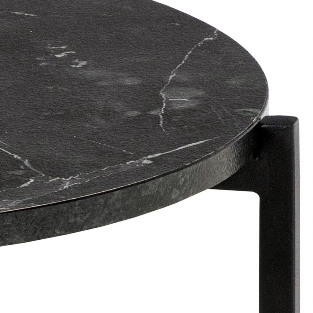 Lamoine Round Side Table in Matt Black