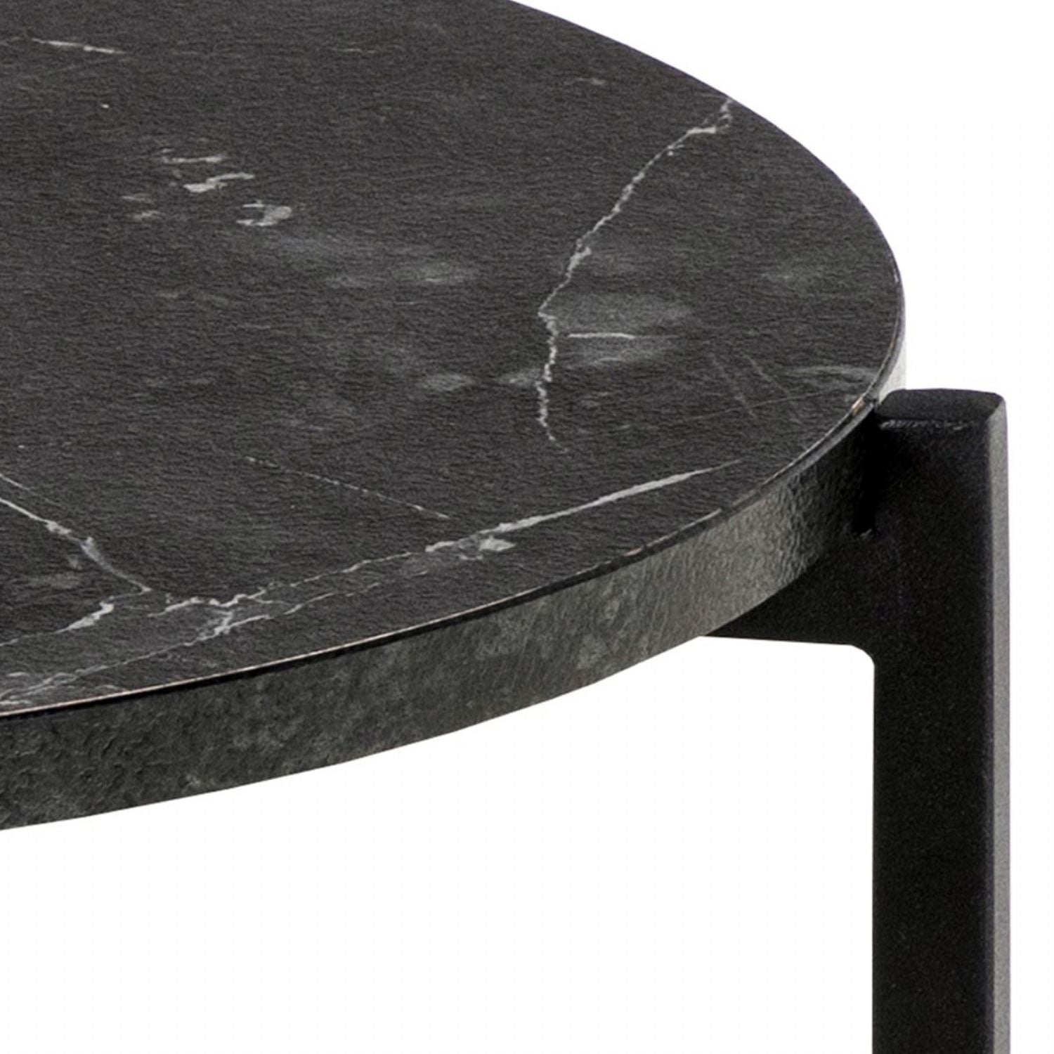 Lamoine Round Side Table in Matt Black