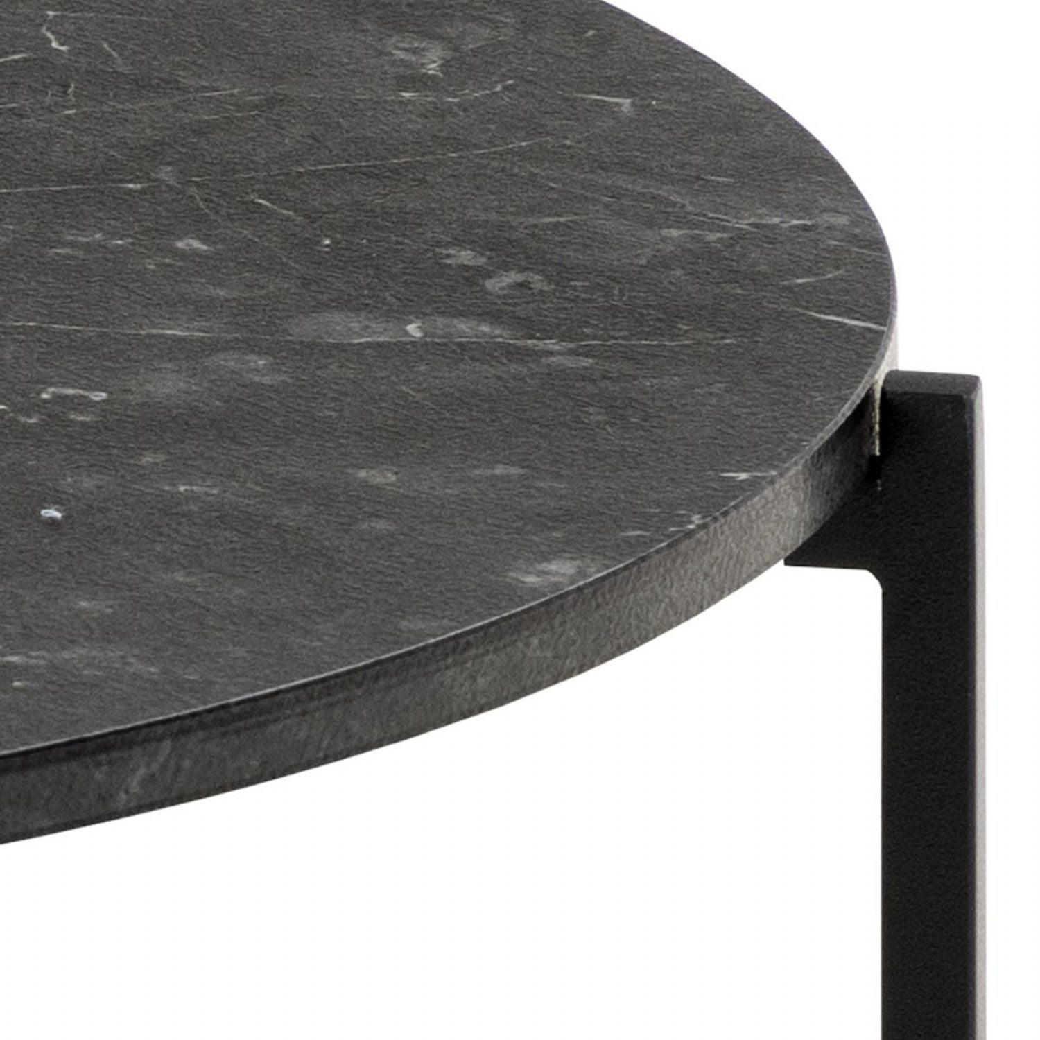 Lamoine Round Coffee Table in Matt Black