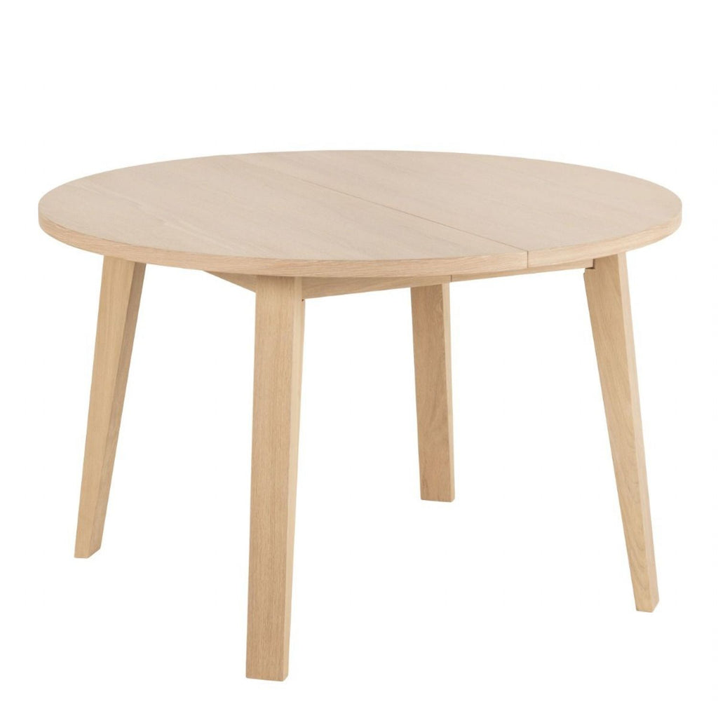 ALine Round Extendable Dining Table in White Oak 120 220 x 120 x 75cm