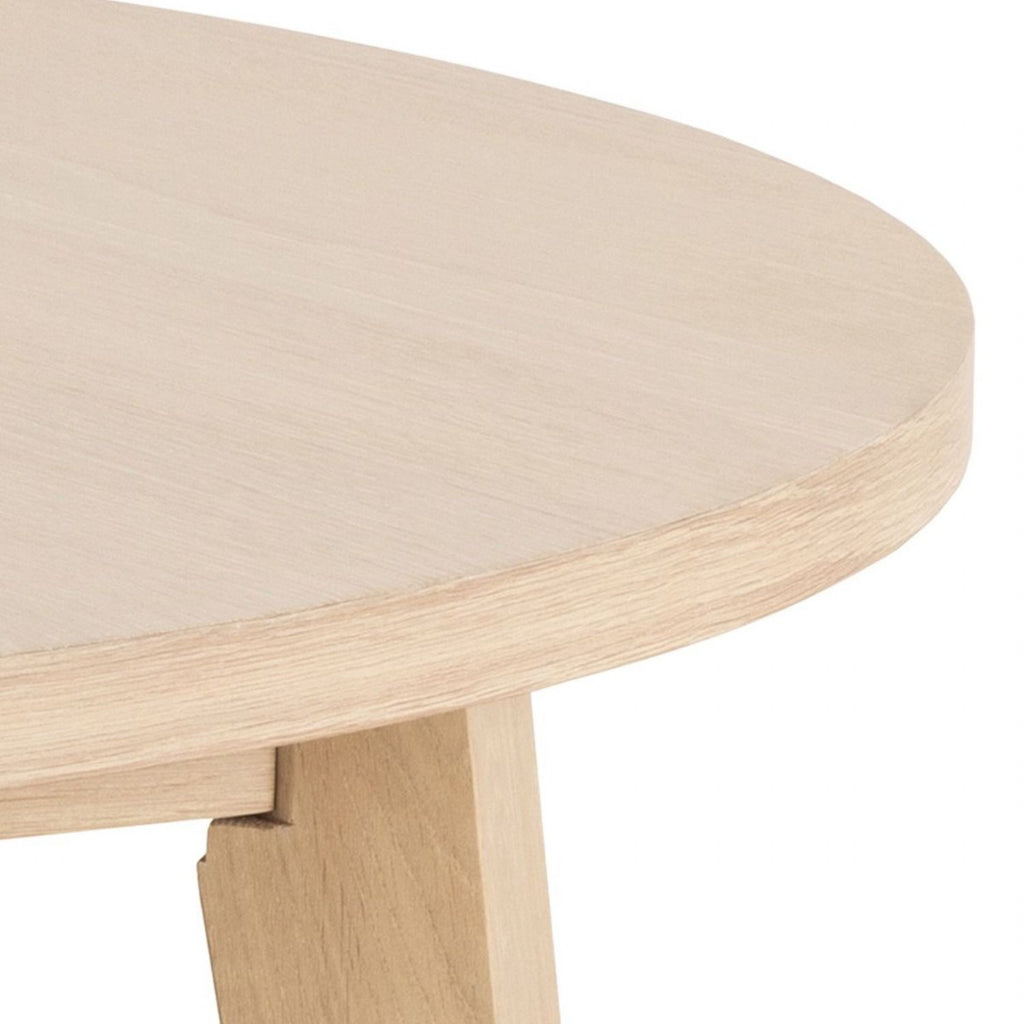 ALine Round Extendable Dining Table in White Oak 120 220 x 120 x 75cm