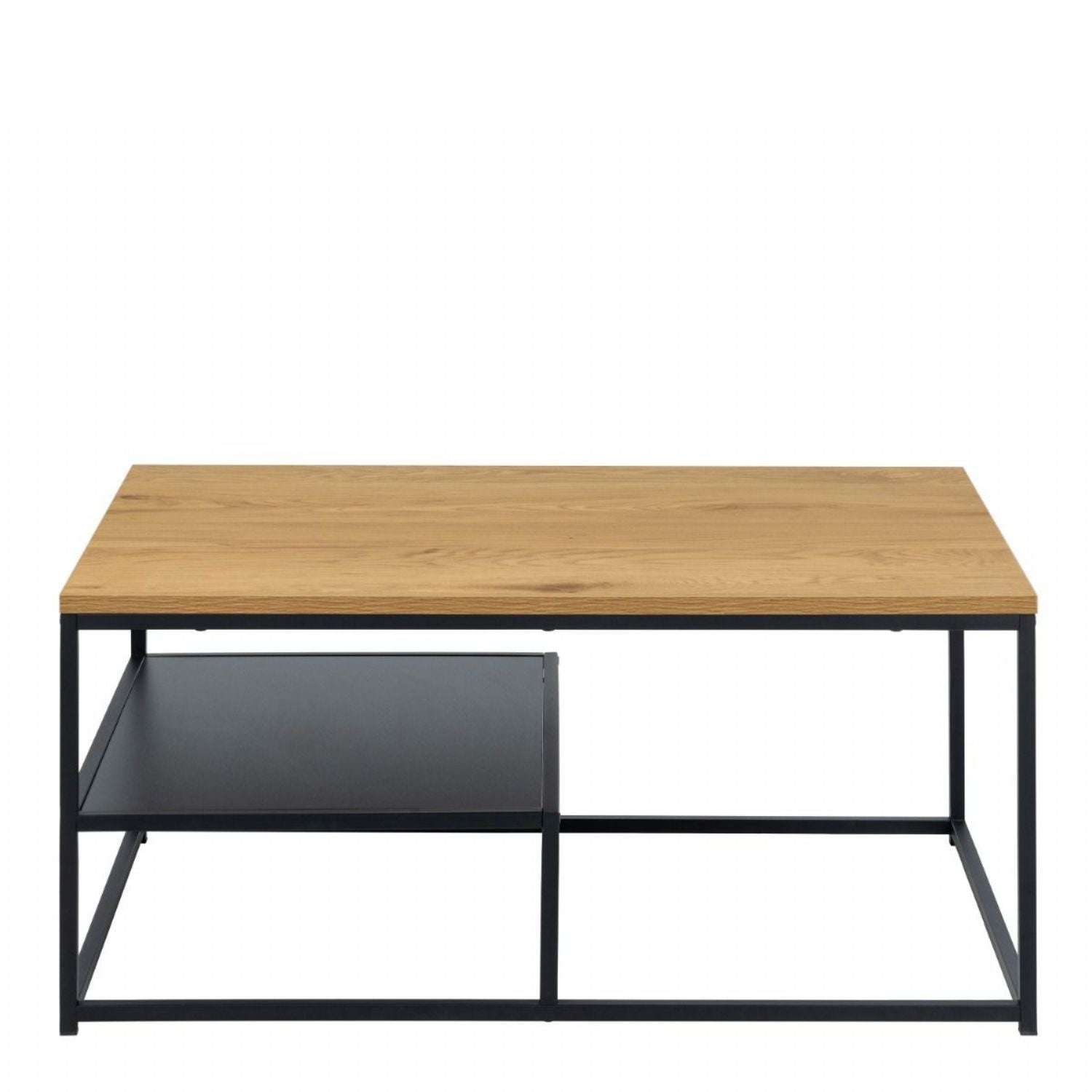 Gila Coffee Table with Open Shelf in Oak & Black