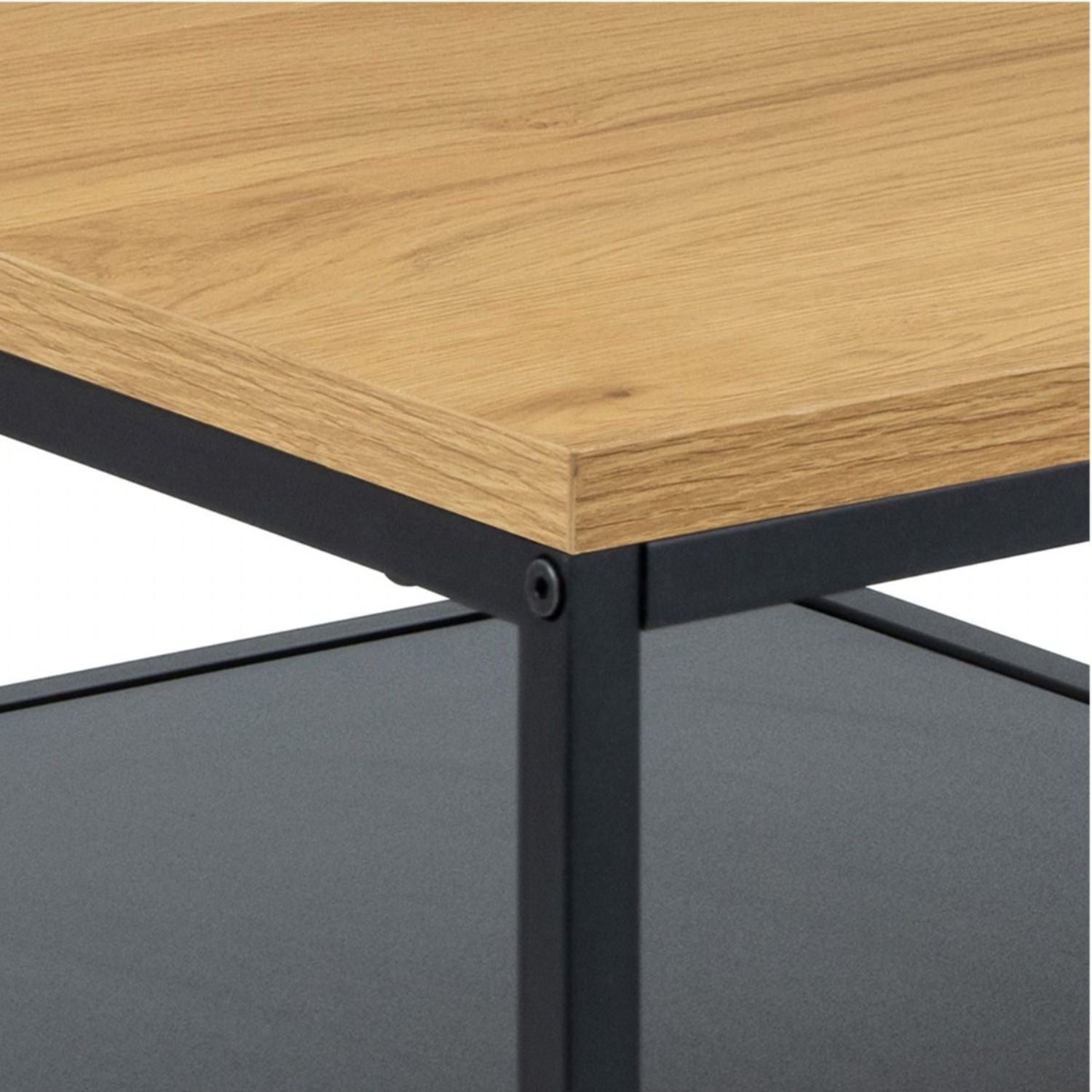 Gila Coffee Table with Open Shelf in Oak & Black