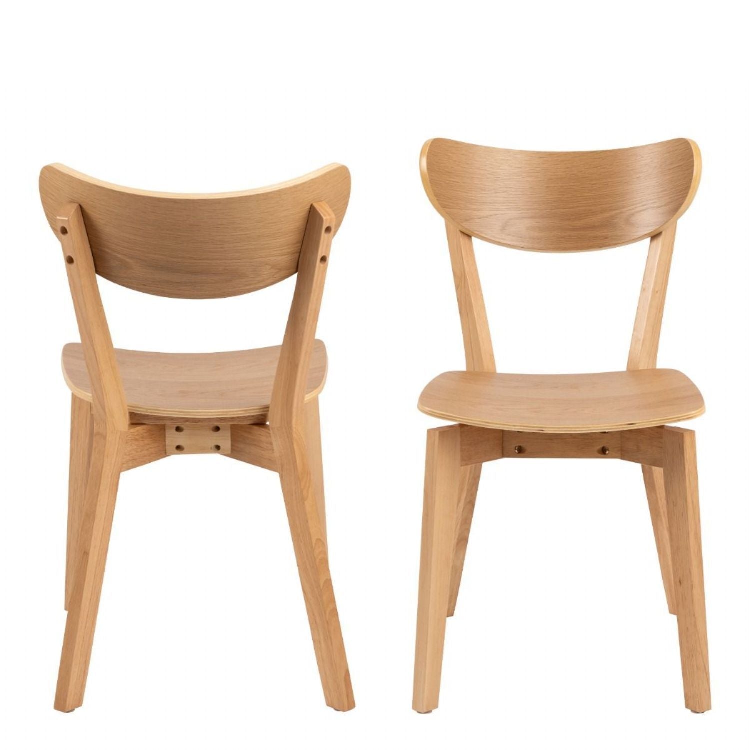 Ibiza Round Beige Dining Table with 4 Roxby Dining Chairs in Oak
