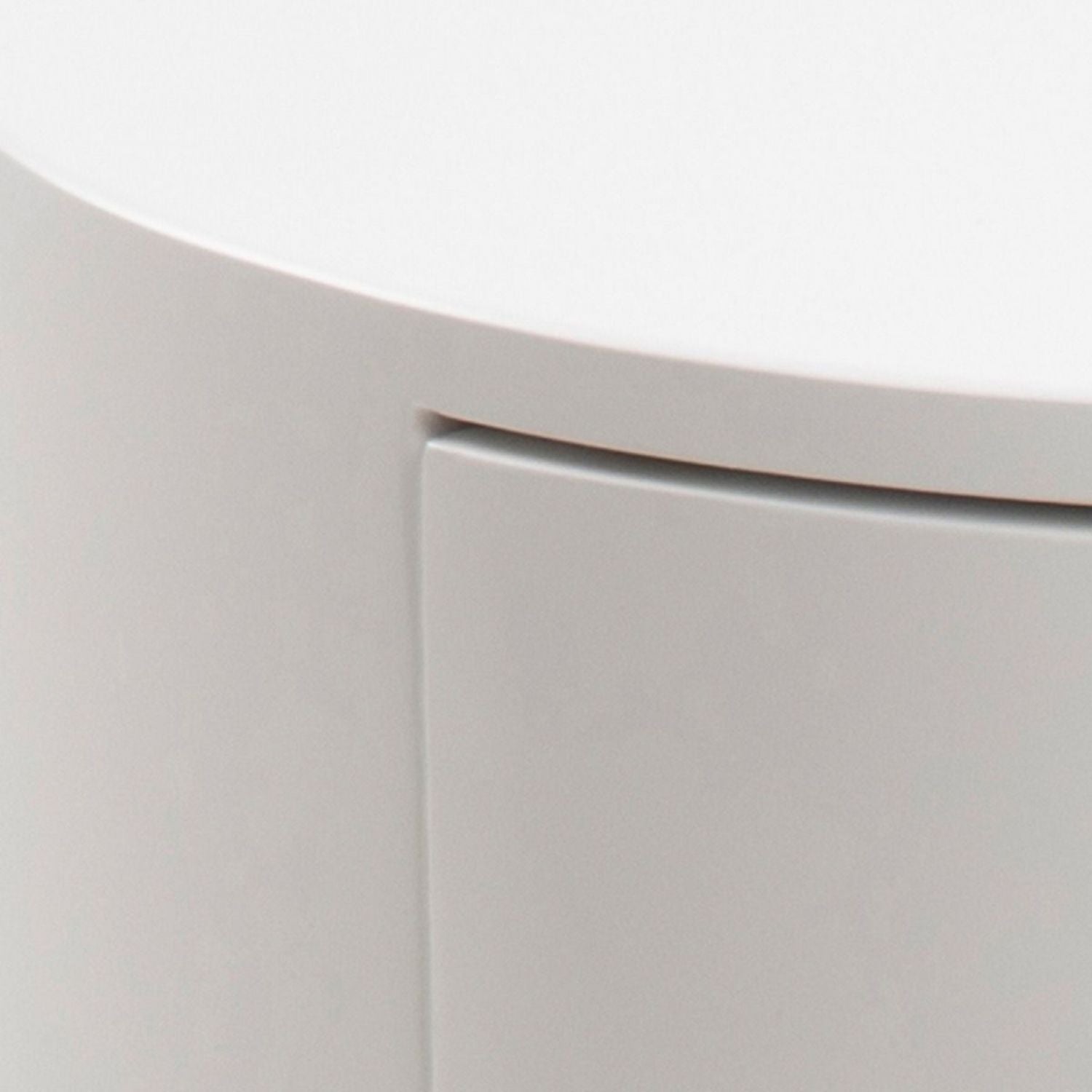 Polo Round Bedside Table in White and Black