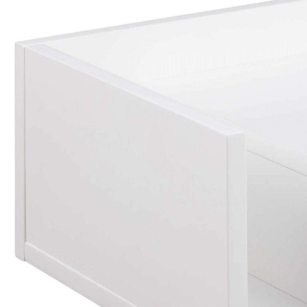 Ashlan 1 Drawer Wall Mounted Square Bedside Table in White