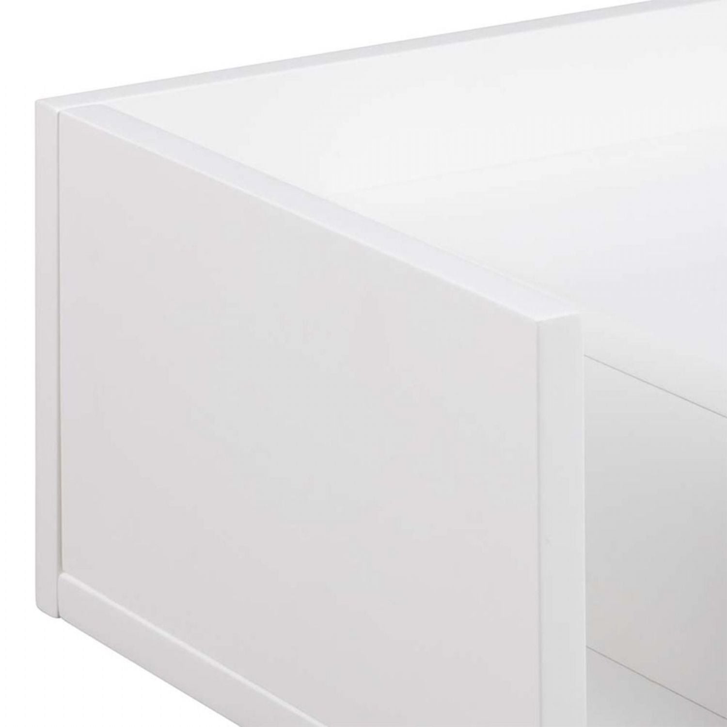Ashlan 1 Drawer Wall Mounted Square Bedside Table in White