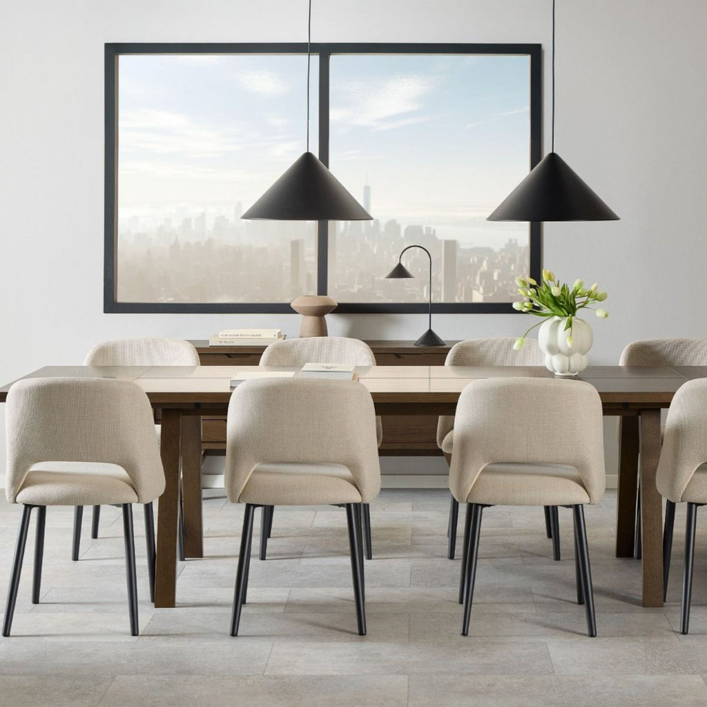 ALine Extendable Dining Table in Smoked Oak 200 286 x 74.6 x 95cm