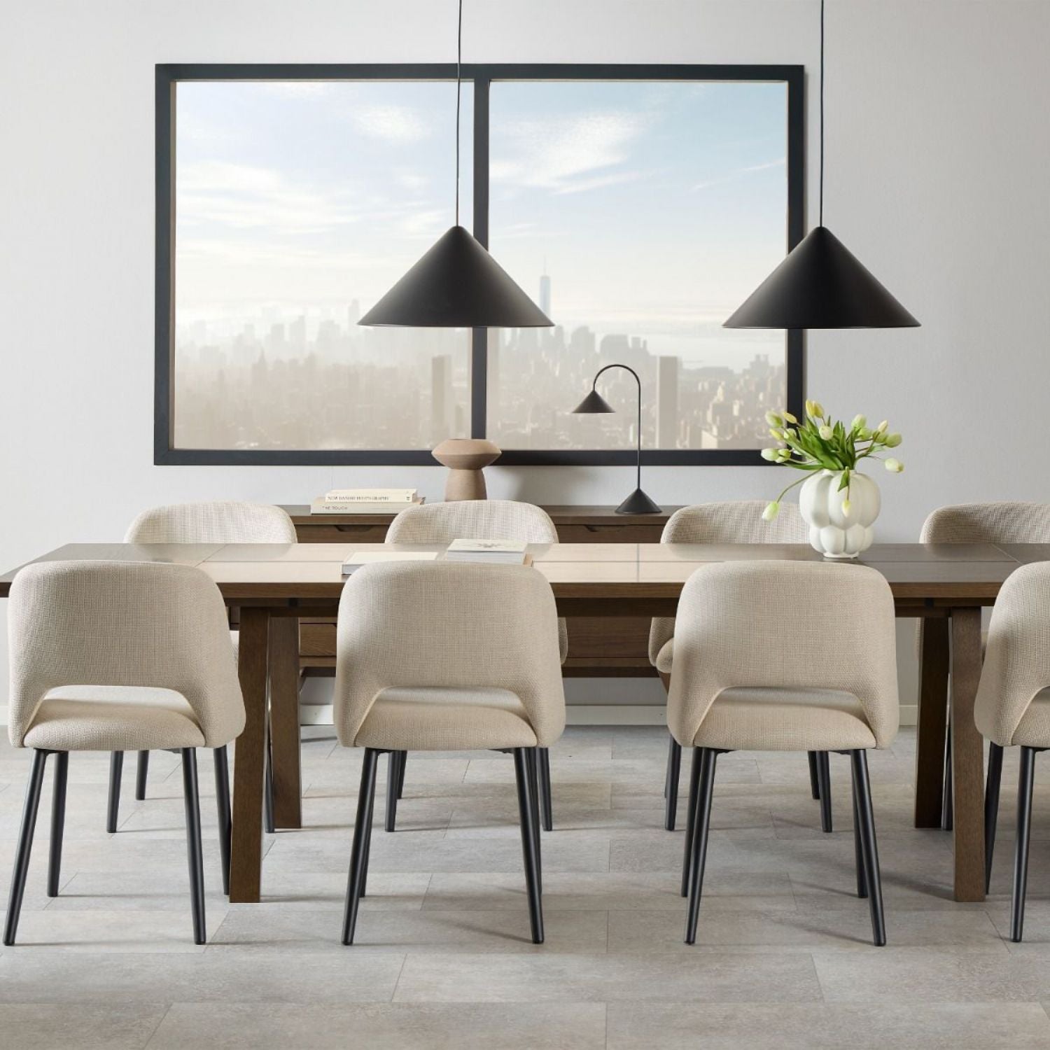 ALine Extendable Dining Table in Smoked Oak 200 286 x 74.6 x 95cm