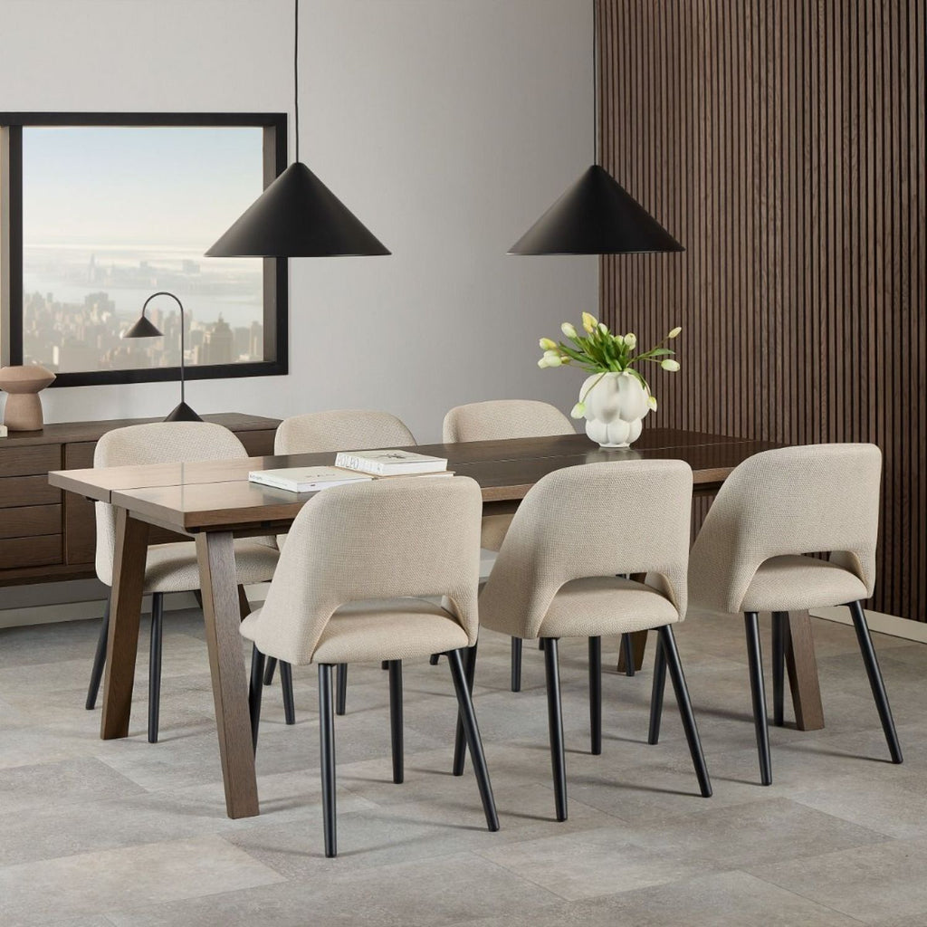 ALine Extendable Dining Table in Smoked Oak 200 286 x 74.6 x 95cm