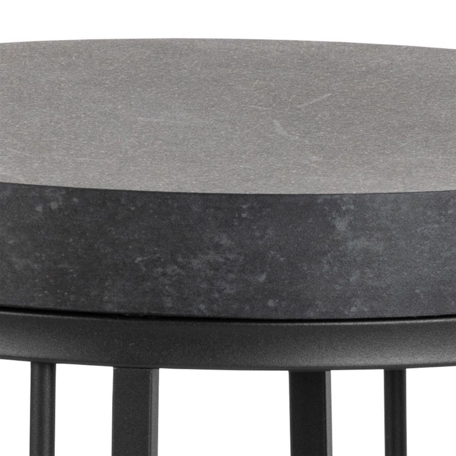 Strington Round Bedside Table 1 Shelf in Matt Black