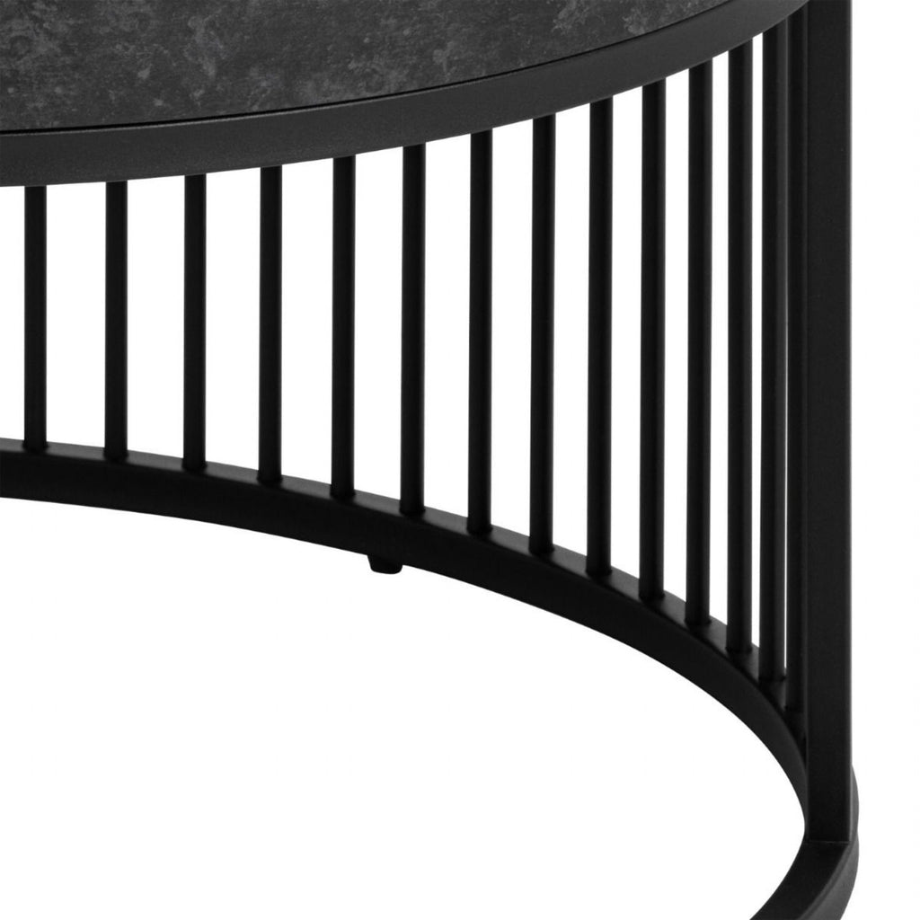 Strington Round Coffee Table in Matt Black