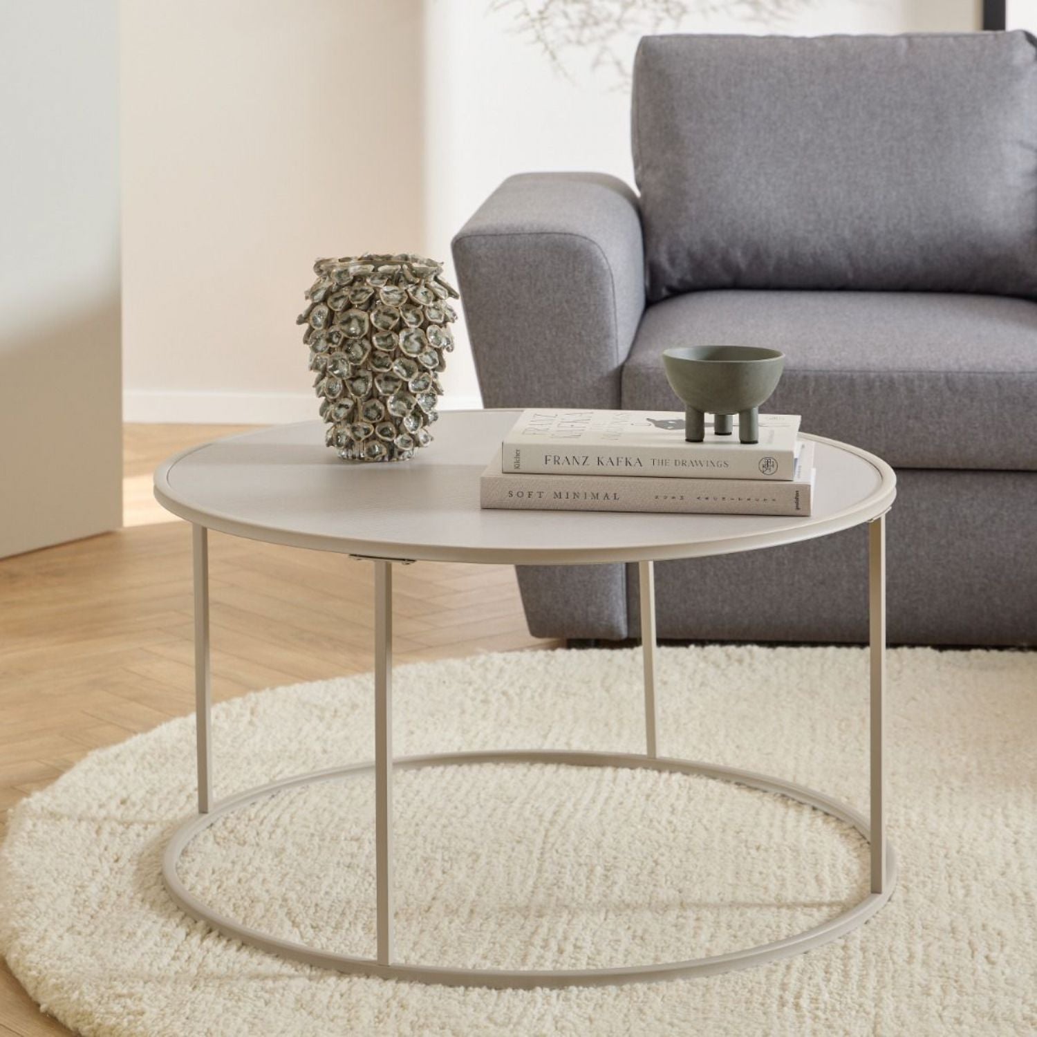 Seaford Round Coffee Table in Grey