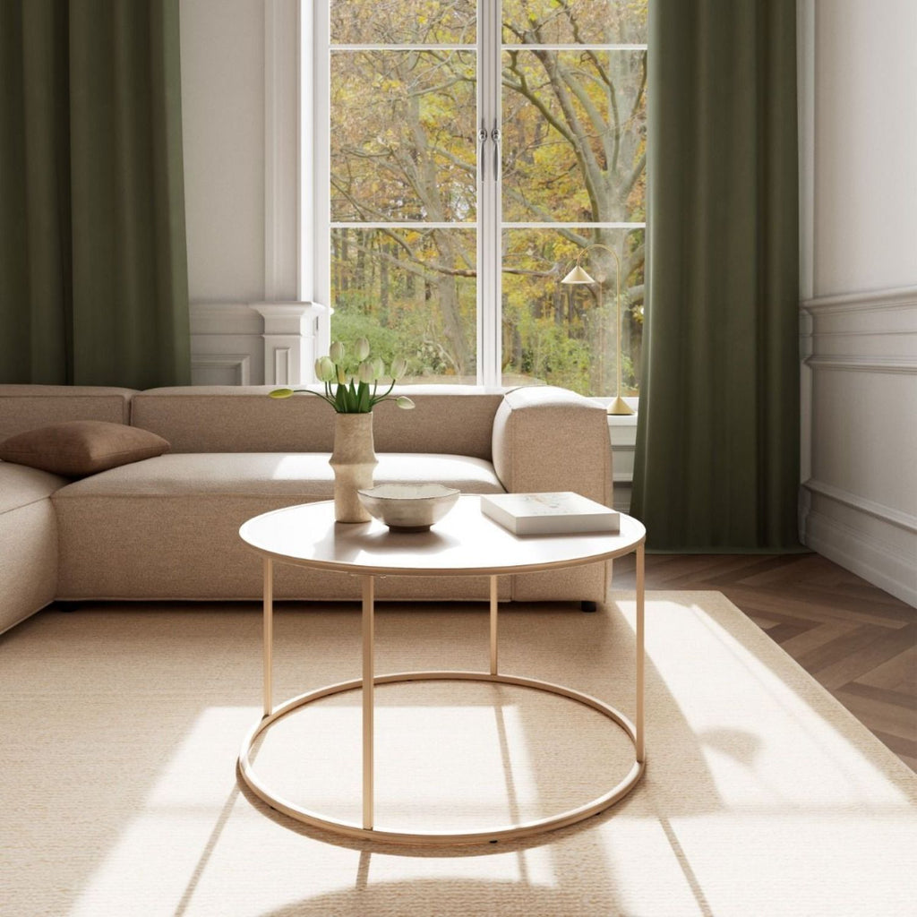 Seaford Round Coffee Table in Grey