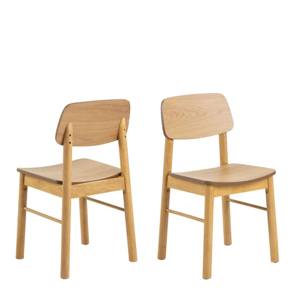 Barlow Rectangular Dining Table in Matt Oak includes 4 Barlow Dining Chair in Matt Oak