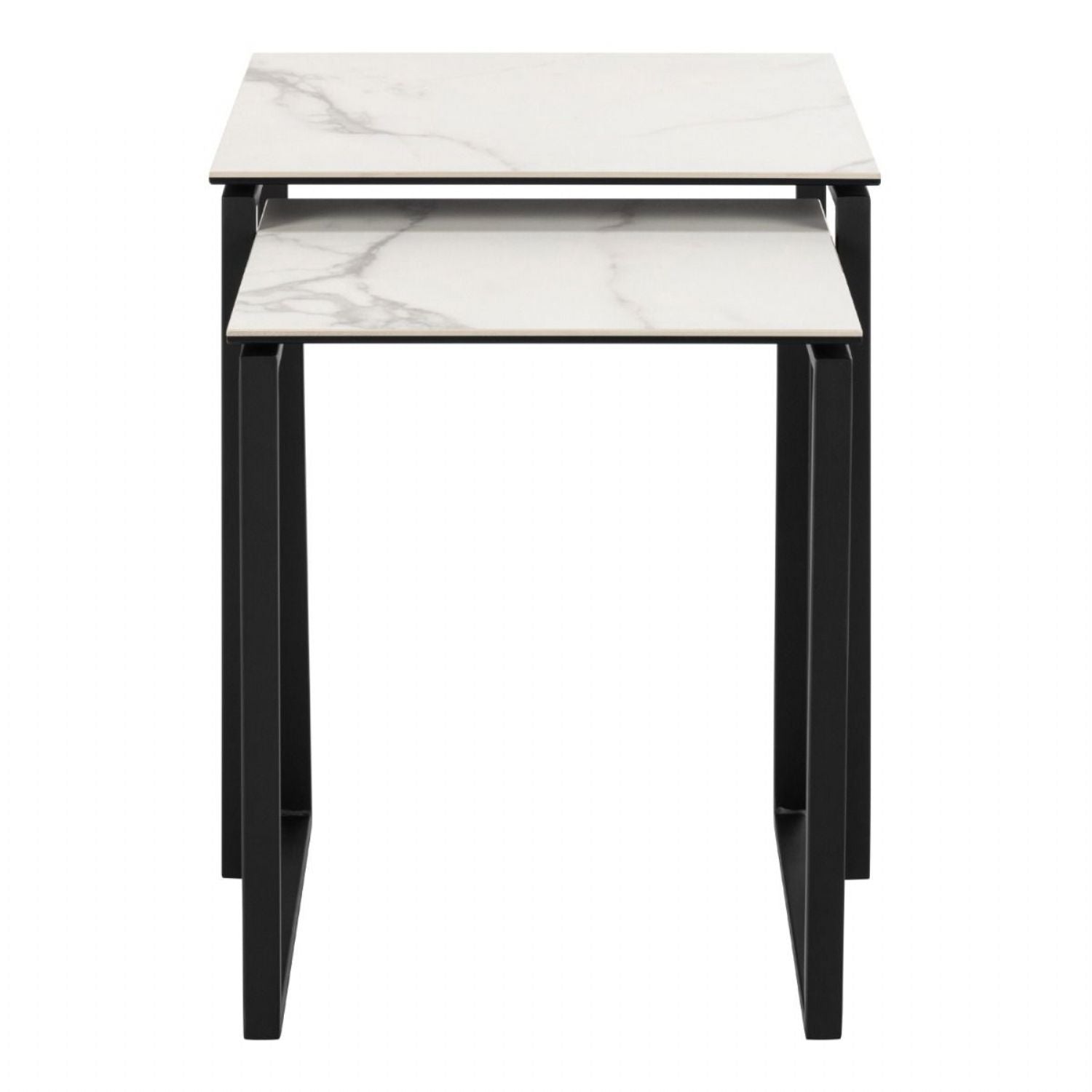 Katrine Square Coffee Table Set in Ceramic White