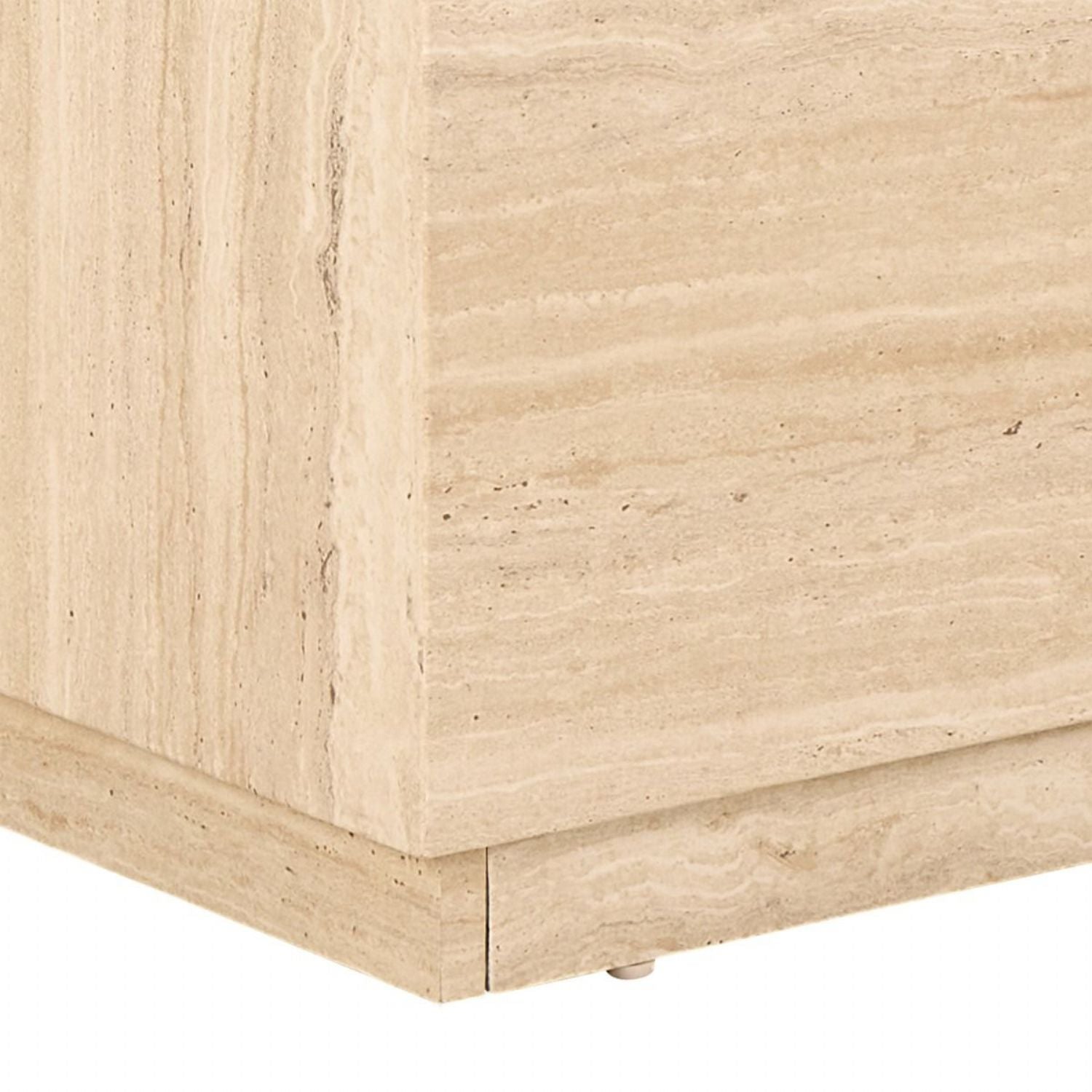 Dice Square and Rectangular Coffee Table Set of 2 in Travertine Rough Paper Effect
