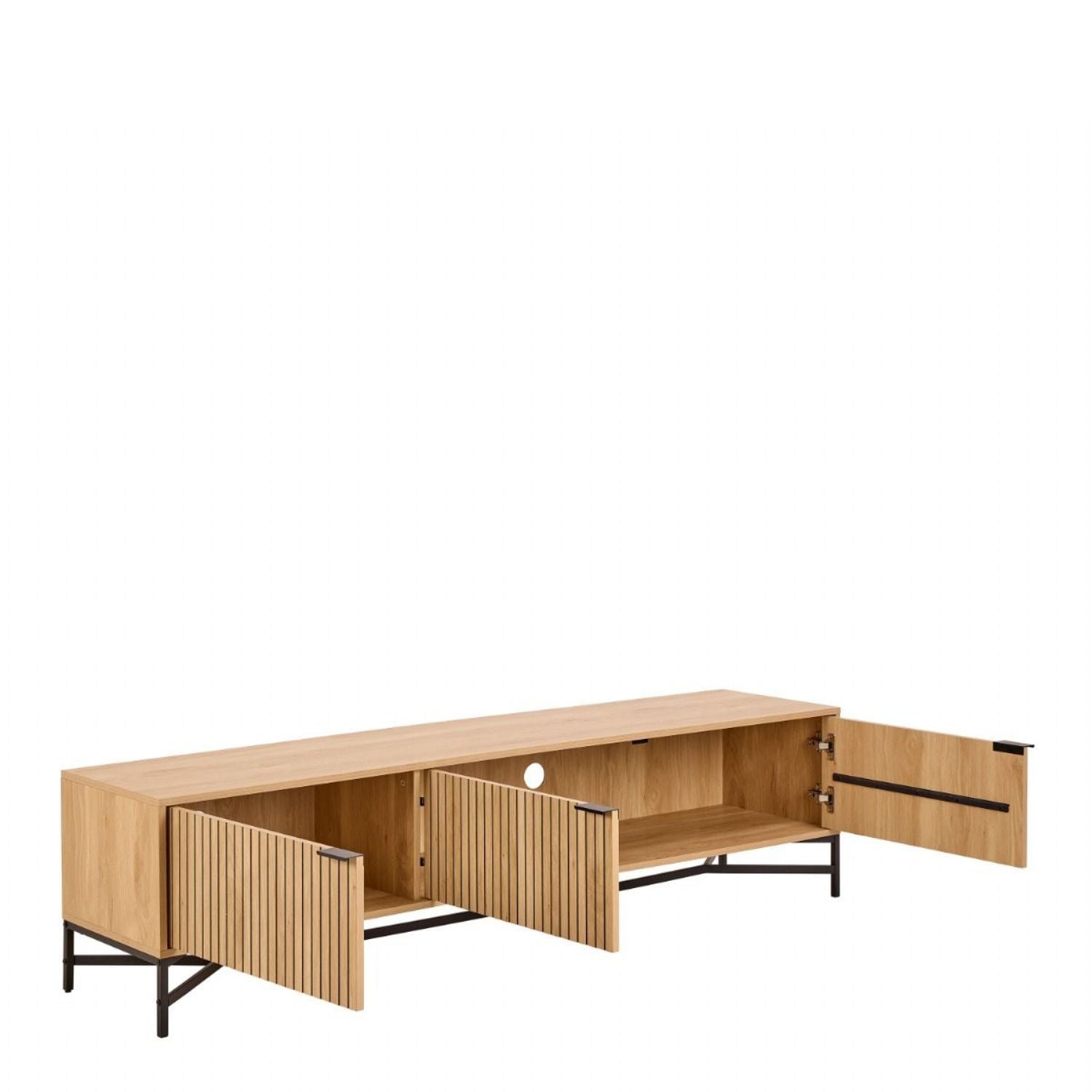 Jaipur TV Unit With 3 Doors 176cm Wide in Oak